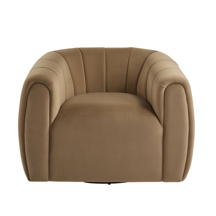 Serenizia - Upholstered Swivel Chair With Channel Tufted
