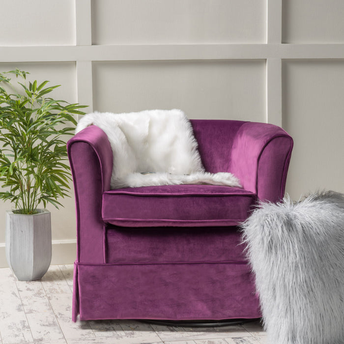 Glitter - Upholstered Swivel Chair With Loose Cover And Curved Back