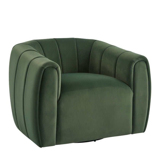 Serenizia - Upholstered Swivel Chair With Channel Tufted