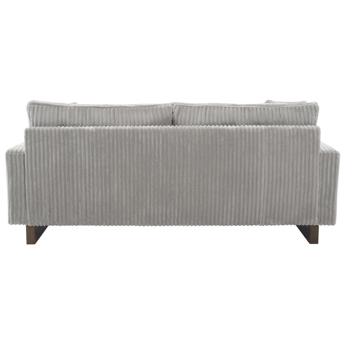 Modern Corduroy Loveseat Sofa With 4 Pillows