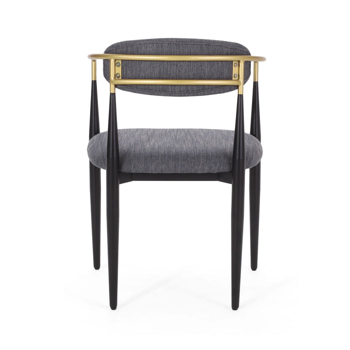 Modern Upholstered Dining Chair With Iron Frame