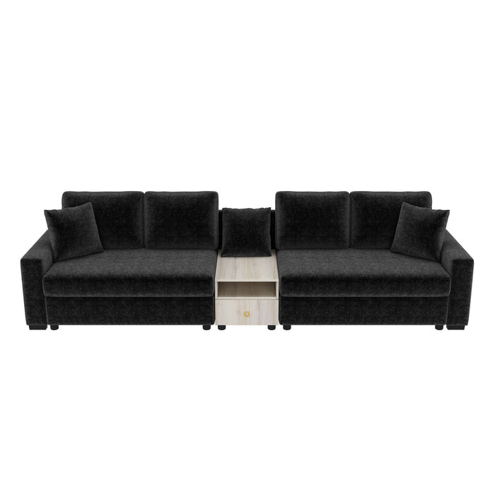 Modular Sofa Couch With Storage Armrest And Center Console