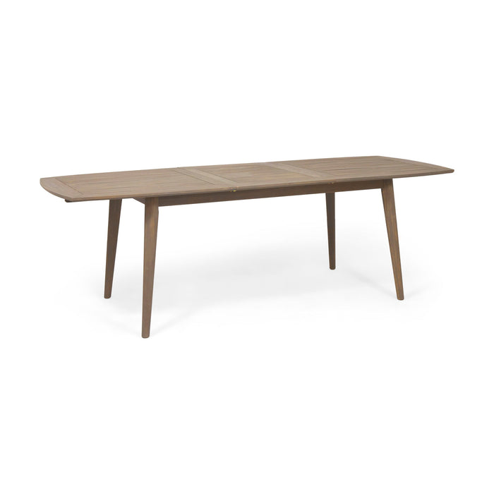 Placidity - Outdoor Expandable Dining Table With Slatted Tabletop And Tapered Legs