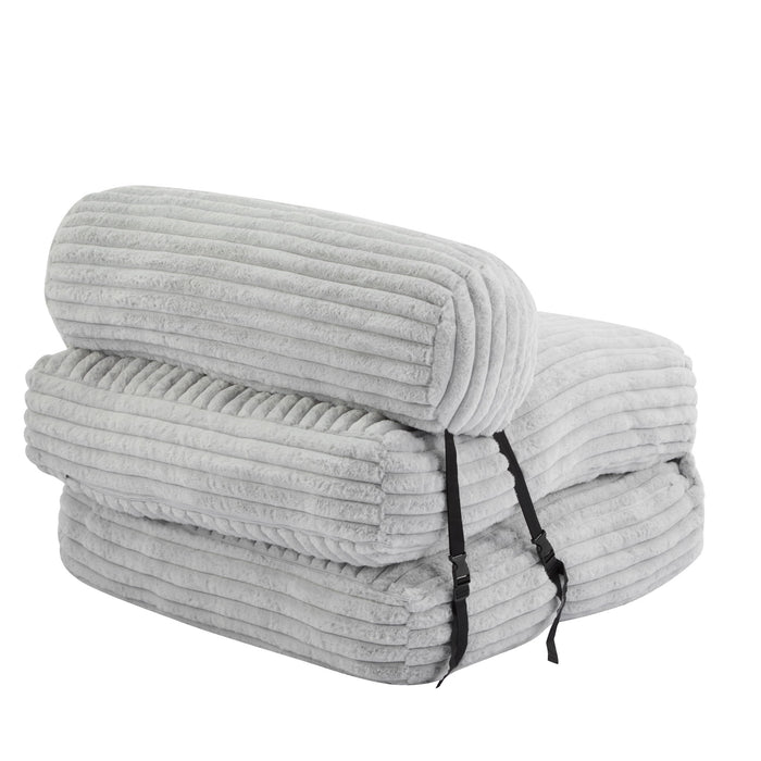 Latina - Indoor Foldbable Bean Bag Lounge Chair - Light Gray