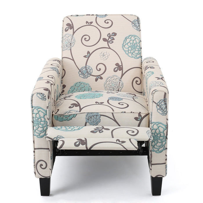 Push Back Upholstered Recliner Armchair