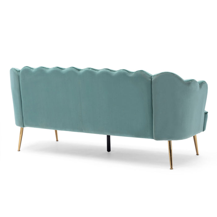 Modern Glam 3 Seater Sofa With Velvet Texture