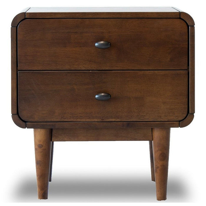Alexa - Mid-Century Modern Style Night Stand - Brown