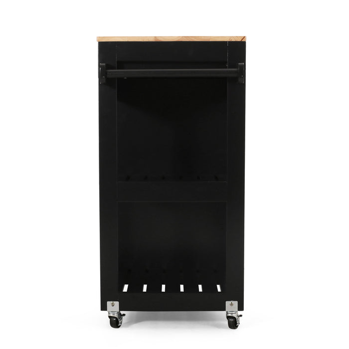 Lanier - Kitchen Cart With Wheels - Black