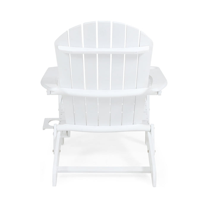 Zenithia - Outdoor Foldable Adirondack Chair With 2 Cup Holders