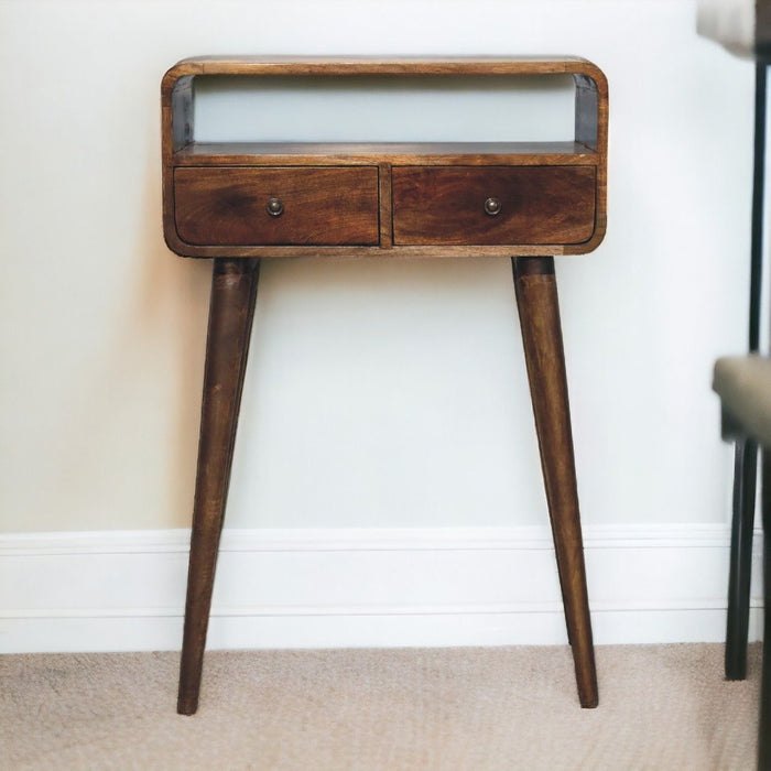 Solid Wood Curved Console Table