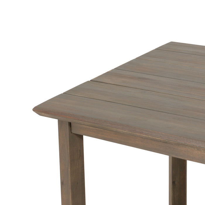 Rustic Nash Dining Table With Slat Design - Gray