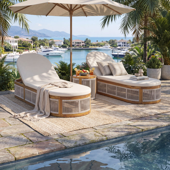 Chaise Lounge Set With 3 Position Adjustable