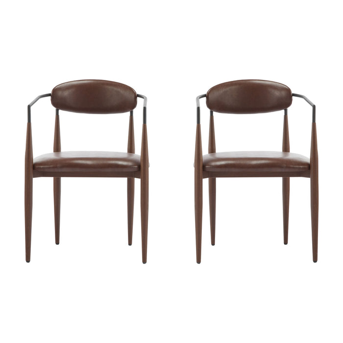 Modern Luxe Dining Arm Chair Set With Upholstery