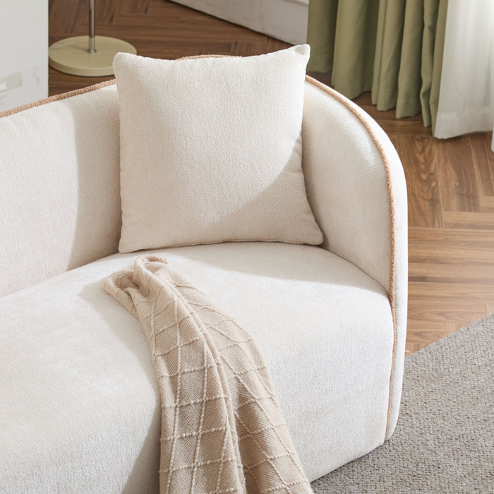 Coral - Curved Sofa, 3 Seater, Living Rooms, Bedrooms, Apartment Office - Beige