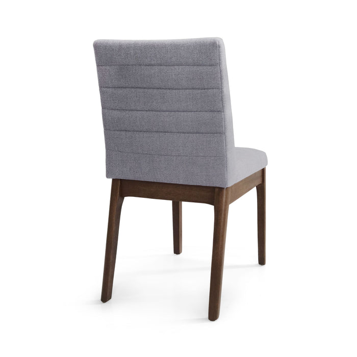 Mid Century Modern Dining Chair (Set of 2) With Channel Stitching - Dark Gray