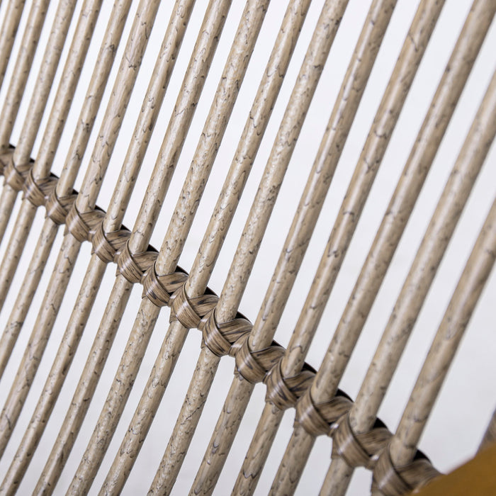 Acacia Wood Cape Woven Wicker Large Lounge Chair With Pillow For Patio, Deck, Yard, Lawn And Garden Seating Wicker (Set of 2) - Teak