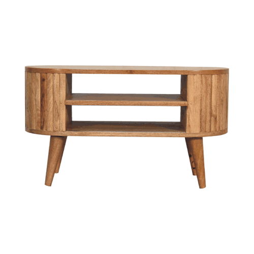 Stripe Media Unit - Oak