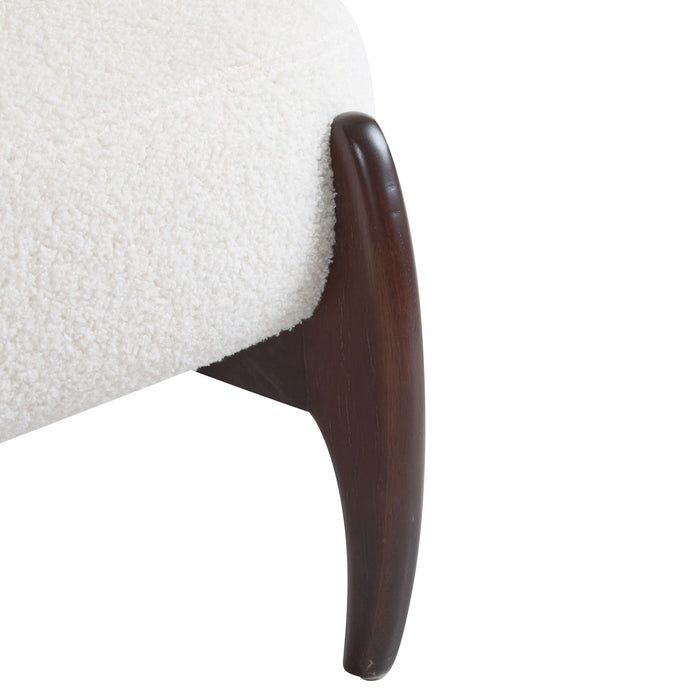 Modern Boucle Lounge Chair With Solid Wood Fram