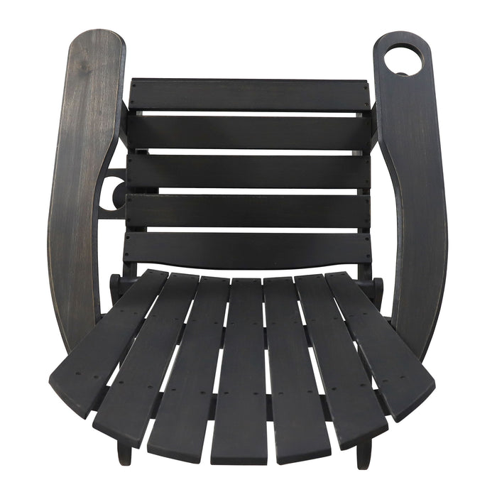 Zenithia - Outdoor Foldable Adirondack Chair With 2 Cup Holders