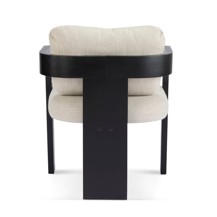 Dining Chairs With Pillow Back (Set of 2) - Beige / Black