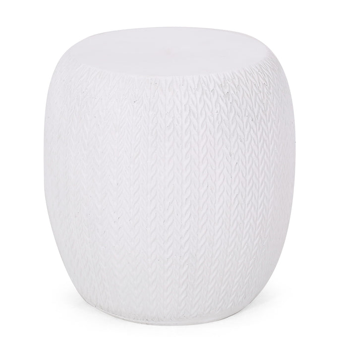 Outdoor Lightweight, Concrete Side Table - Antique White