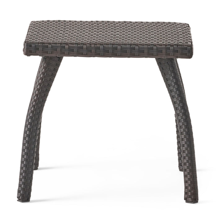 Luminant - Outdoor Side Table With Iron Frame - Brown