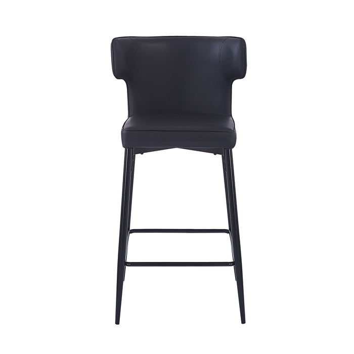 Modern Bar Stools With Upholstery And Metal Footrest (Set of 2)