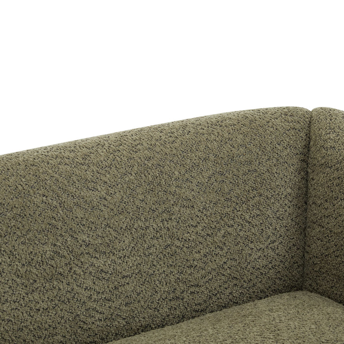 Contemporary Boucle Sherpa Sofa With Birch Wood Legs