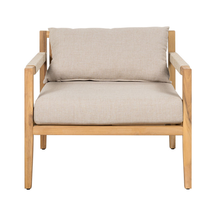 Rope Outdoor Leisure Chair (Set of 2) - Acacia Wood / Beige