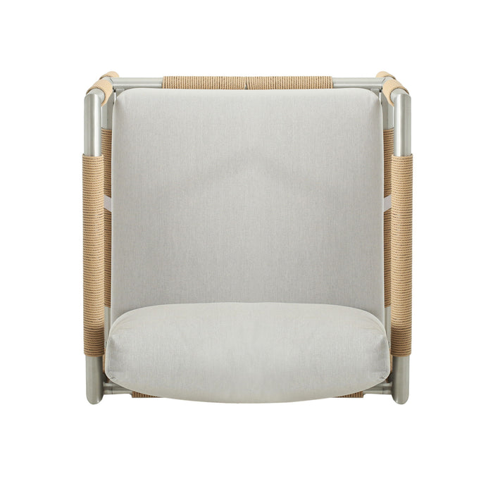 Oriana - Aluminum Outdoor Patio Armchair With Thick Cushions - Light Gray