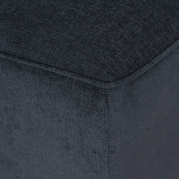 Upholstered Chaise Lounge With Scroll Arms, Turned Legs And 2 Pillows - Charcoal
