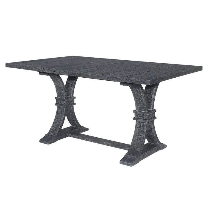 Devingo - Extendable Dining Table Rustic Style - Gray