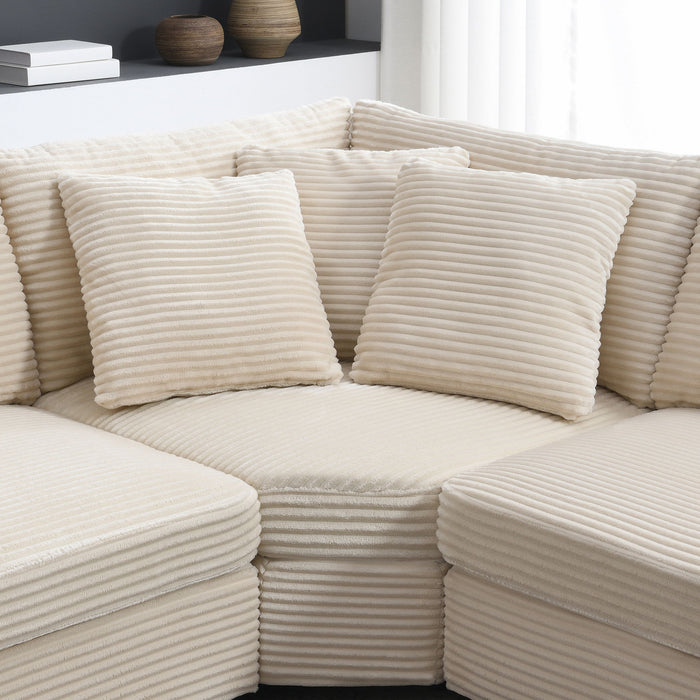 Convertible L Shaped Sectional Corner Couch With Armrest Storage Cup Holders USB Charger, Irregular Corner Oversized Comfy Modular Sofa