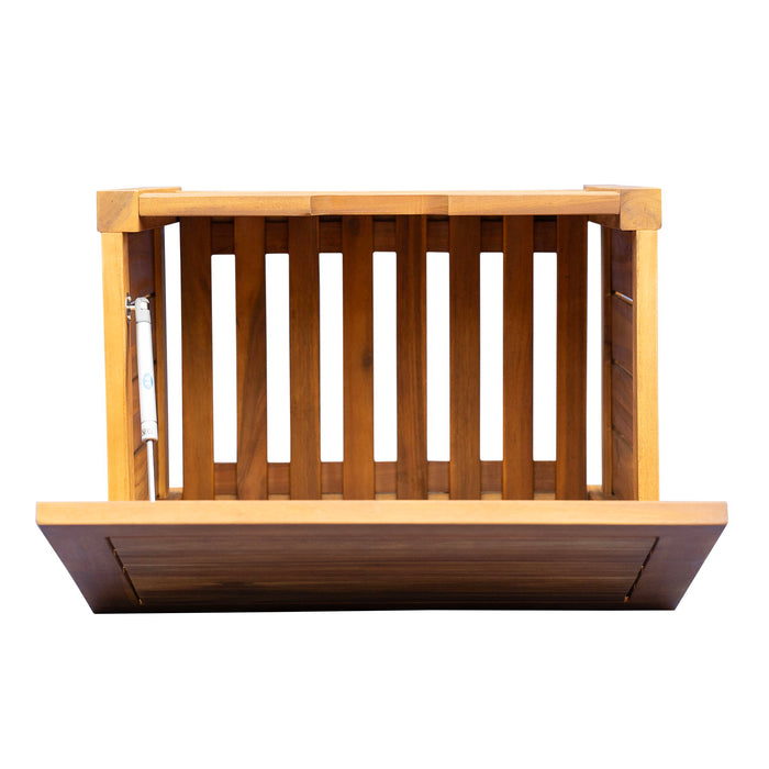 Portside - Wooden Deck Box 30 Gallons Storage Bench - Teak