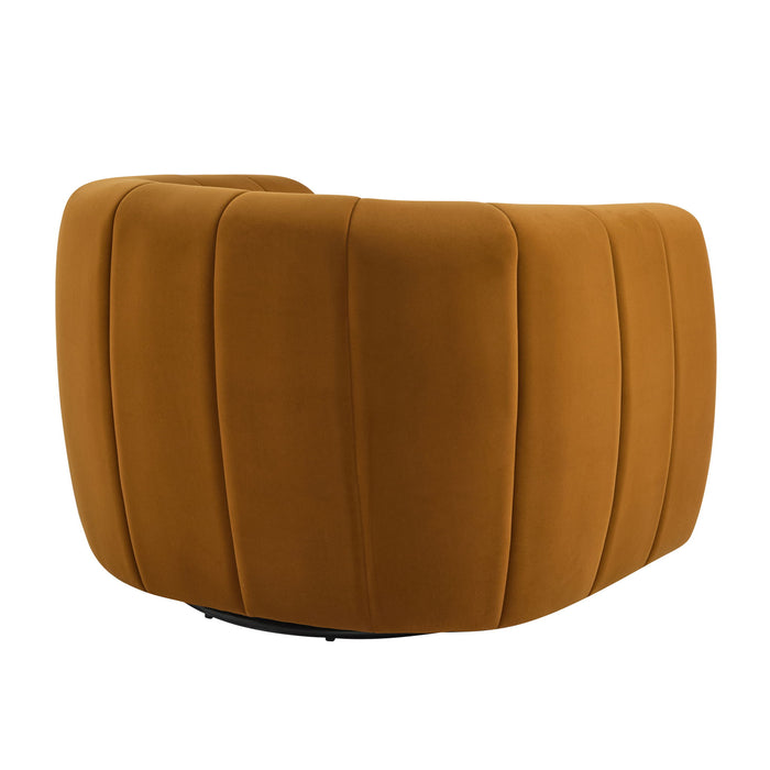 Serenizia - Upholstered Swivel Chair With Channel Tufted