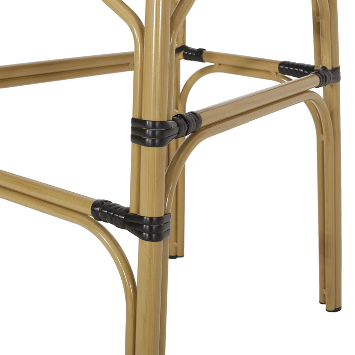 Outdoor Wicker And Aluminum French Barstools (Set of 2)