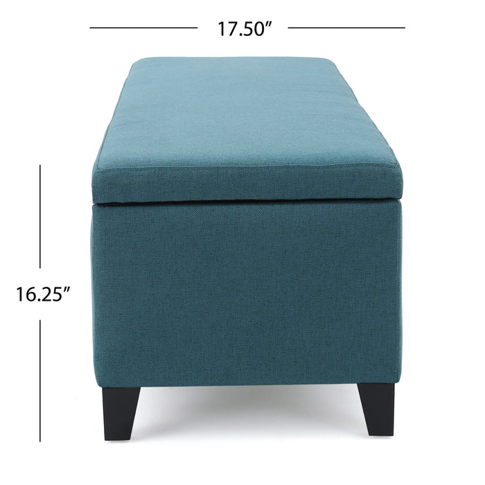 Contemporary Storage Ottoman Bench With Polyester Upholstery