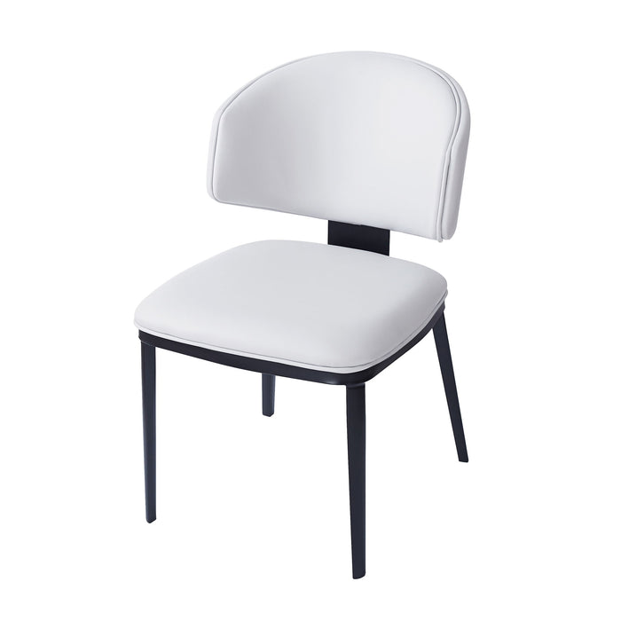 7 Pieces Contemporary Dining Set With Faux Leather Chairs