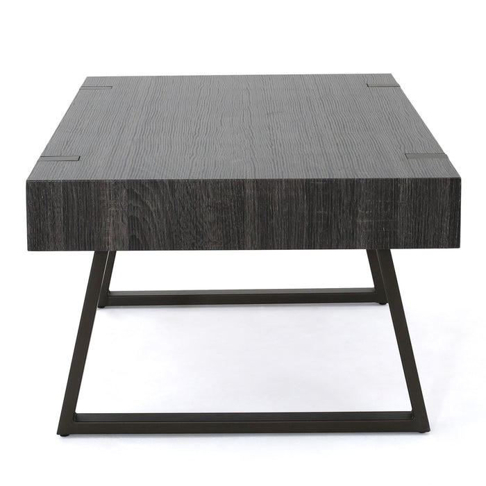 Abitha - Coffee Table With Industrial Powder Coated Metal Legs