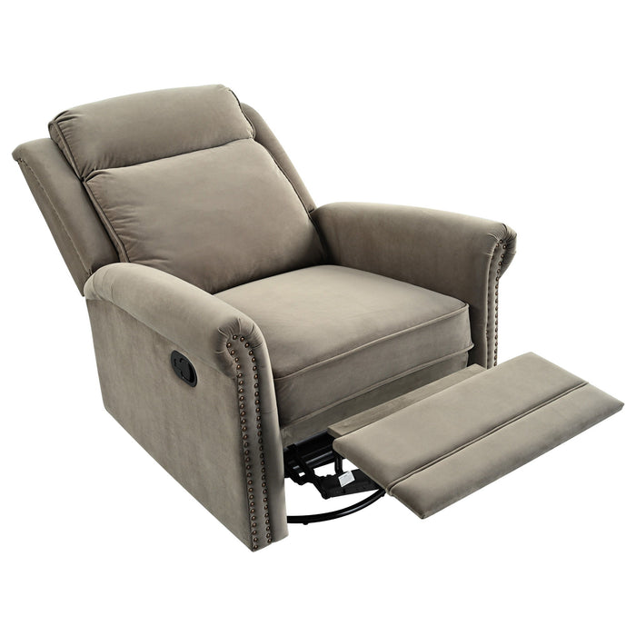 360 Degrees Swivel Recliner Manual Rocking Recliner Home With Adjustable Backrest