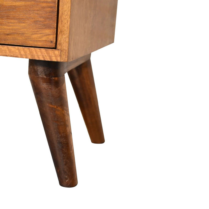 4 Drawer Multi Bedside Table - Chestnut