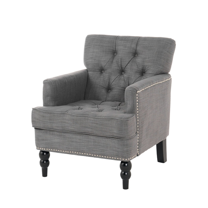 Harrison - Tufted Club Chair With Button Tufted Back And Birch Wood Legs