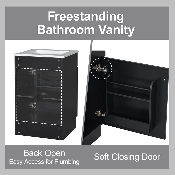 Bathroom Vanity With Sink, Cabinet With Adjustable Shelf