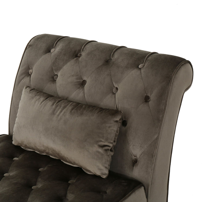 Ethereala - Upholstered Chaise Lounge With Button Tufted