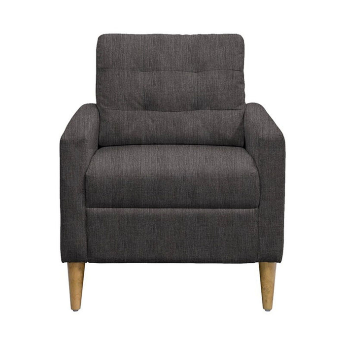 Tufted Back Accent Chair With Track Arm Silhouette - Gray