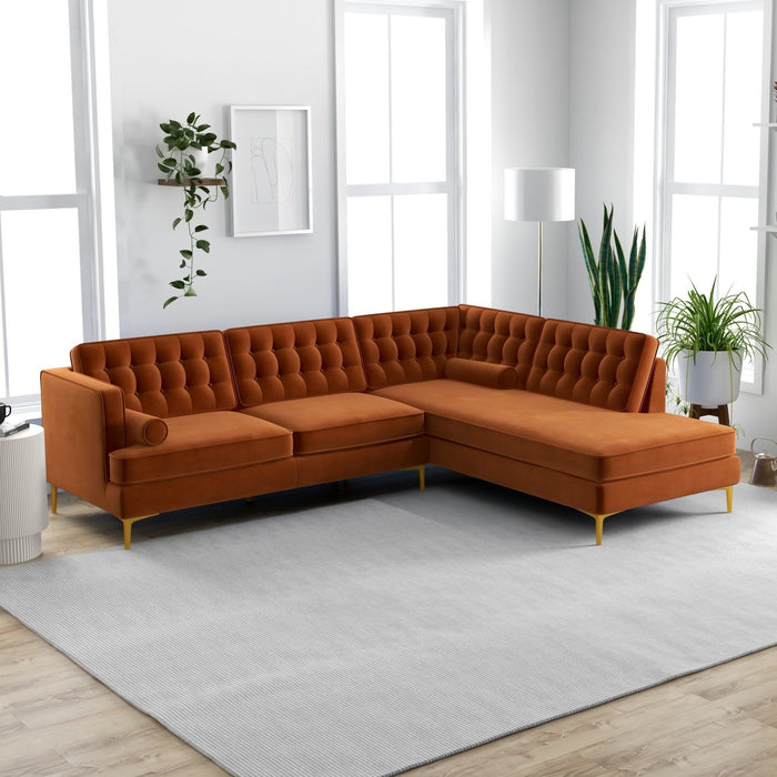 Brooke - Velvet Sectional Sofa