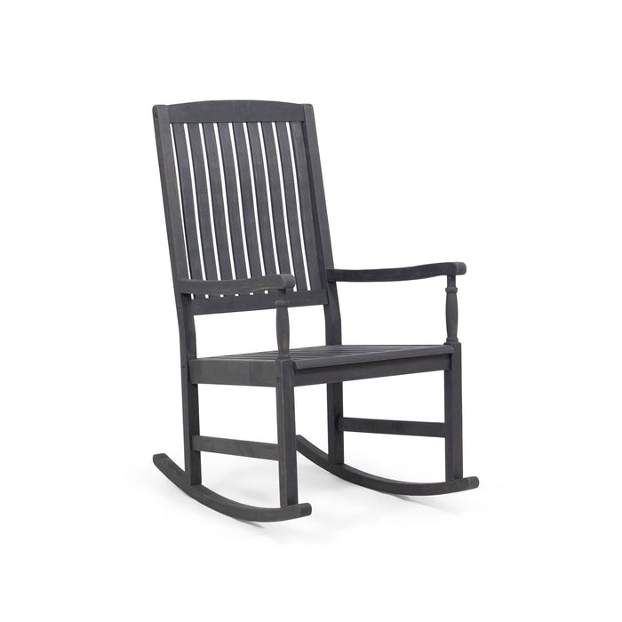 Muse - Outdoor Acacia Rocking Chair With Slat Design - Teak