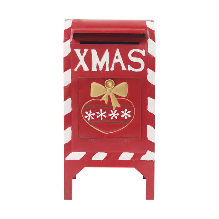 Christmas Mailbox Decoration With Festive Design, Classic Holiday Charm - Red