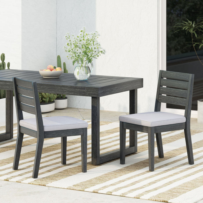 Outdoor Armless Dining Chair With Cushions