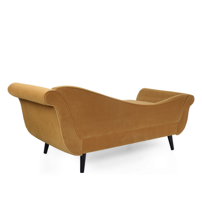 Auroral - Upholstered Chaise Lounge With Scrolled Arms And Tapered Legs